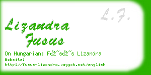 lizandra fusus business card